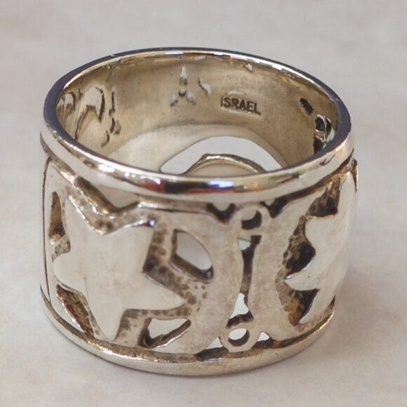 Silpada Sun, Moon & Stars Wide Band Ring — Sterling Silver 925, 14mm, Size 7.25 - Picture 7 of 13